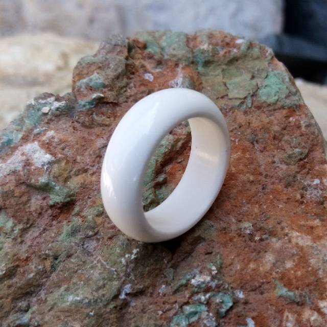 Ring Cincin Natural Giok Salju Aceh Model Oval Super Quality