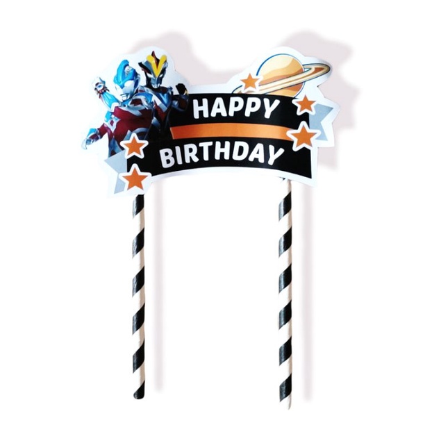 topper toper hiasan tusukan kue cake nasi tumpeng happy birthday ulang tahun karakter ultraman ultra