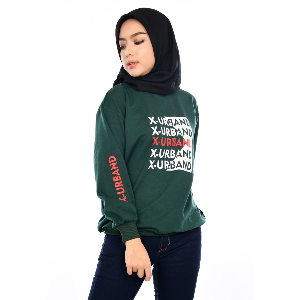 X Urband Sweater Oblong Wanita Chouse Crewneck A140
