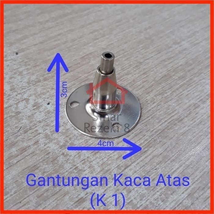 Gantungan Bracket Rak Ambalan Kaca ATAS K1 / Kawat Seling Sling Baja