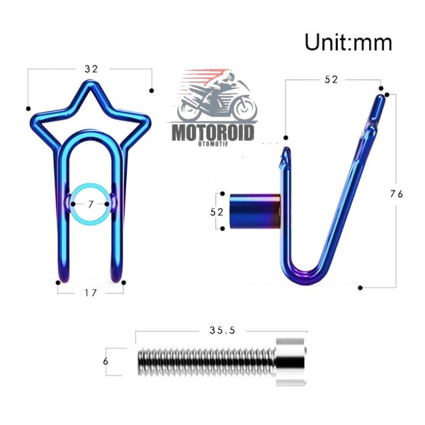 Gantungan Barang Kawat Twotone Model Bintang Universal 6877 Thailand Steel Hook