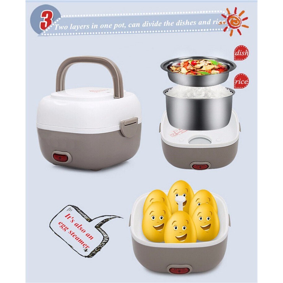 Taikeda Lunch Box Rice Cooker Mini Lunch Box Electric Portable