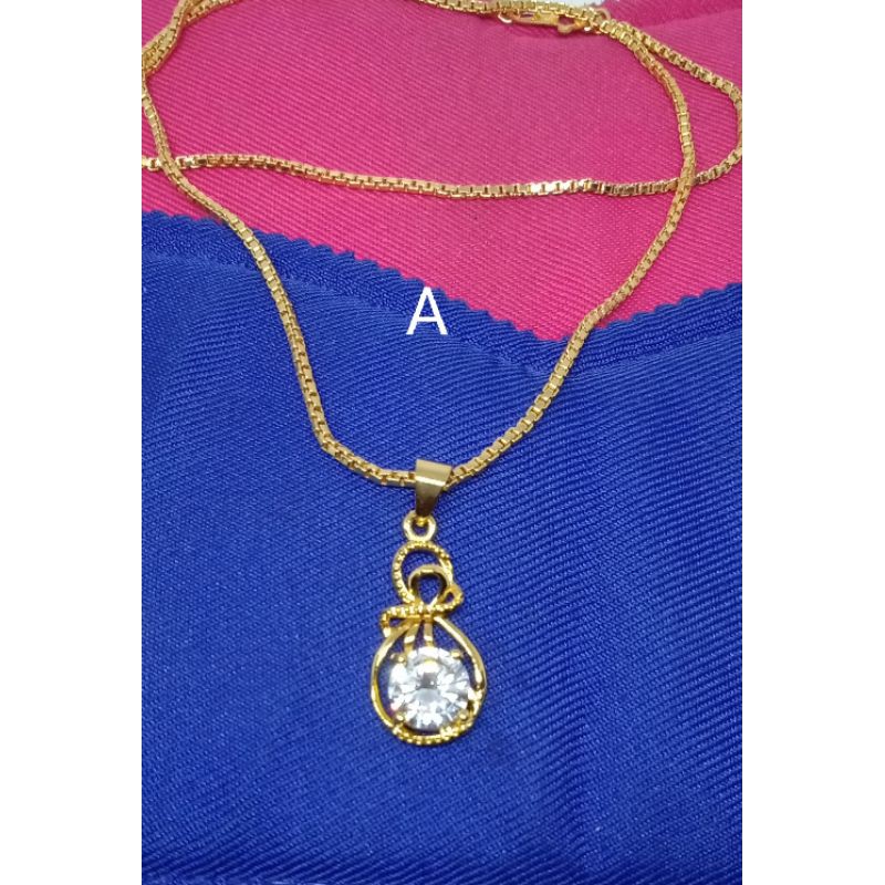 C23. Kalung xuping wanita lapis emas model itali 45 cm