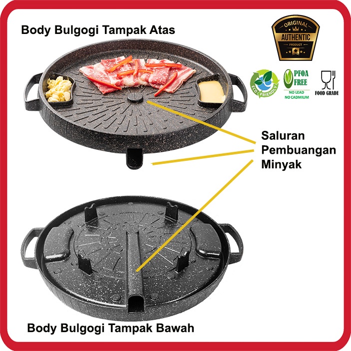 ORIGINAL MOEGEN Germany bulgogi pan all new 32cm grill panggangan bbq tanpa tutup kaca