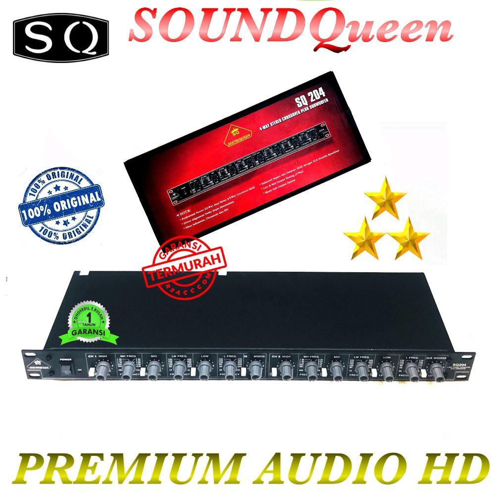 AUDIO CROSSOVER AKTIF SQ204 SOUND QUEEN 4 WAY PREMIUM SOUND PLUS SUBWOOFER