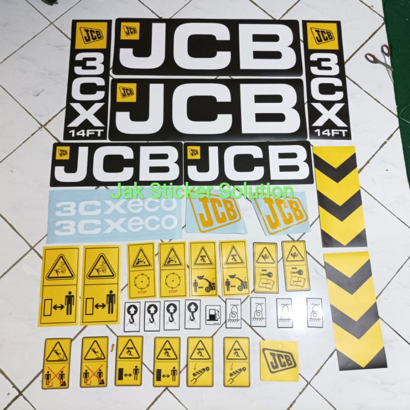 Stiker Backhoe Loader JCB 3CX 14FT Sticker Alat Berat