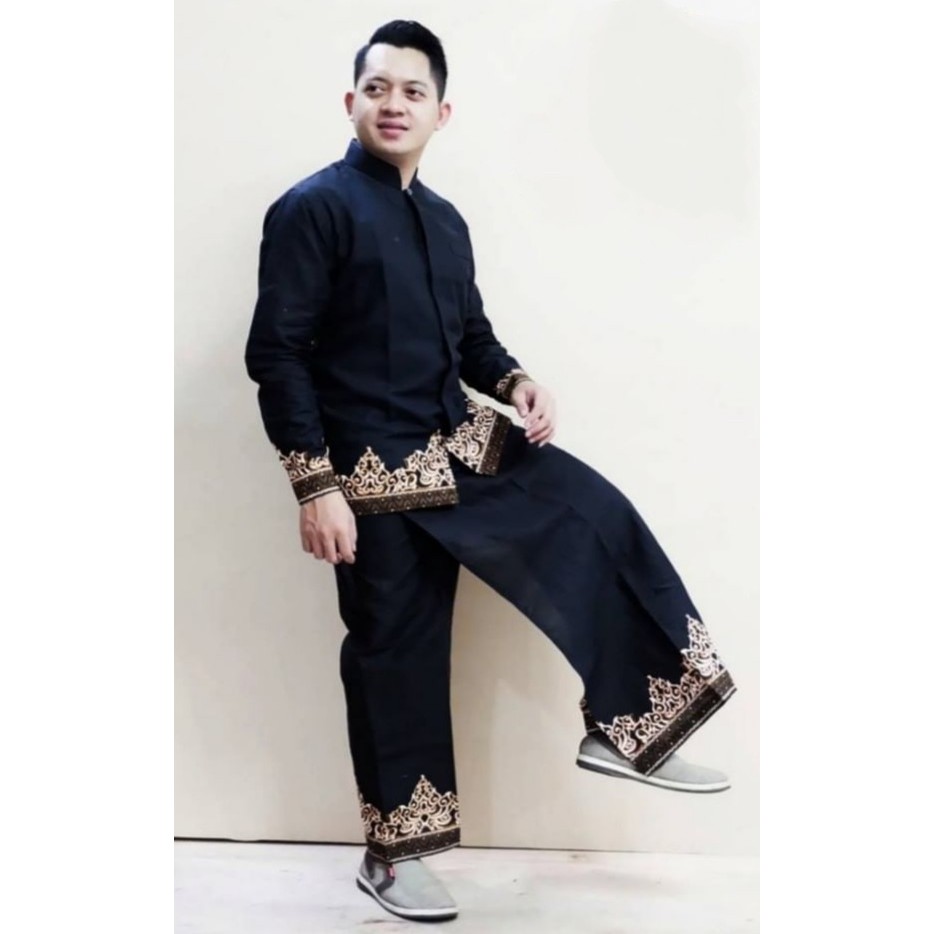 KEMEJA BATIK SOLO-BAJU MUSLIM BATIK SETELAN CELANA SARUNG-KEMEJA BATIK PRIA
