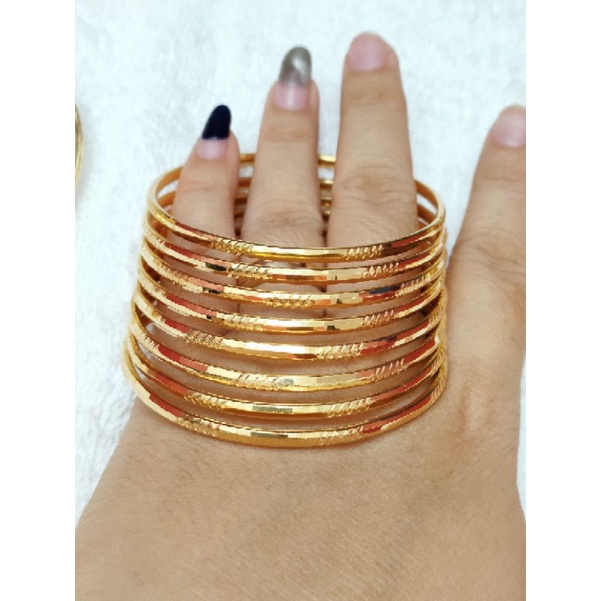 GELANG KERONCONG DEWASA PERAK 925 ASLI LAPIS MAS 24K