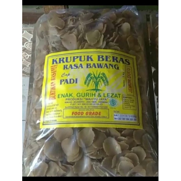 

KRECEK KRUPUK BERAS RASA BAWANG "CAP PADI" Enak, Gurih, Lezat