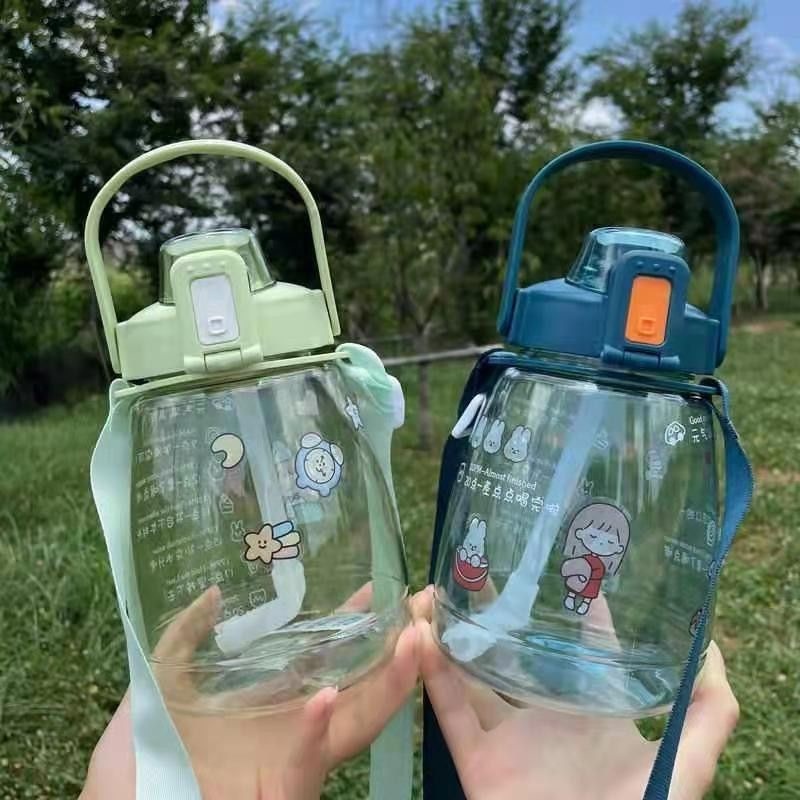 BOTOL MINUM VIRAL GEMOY SUDAH + STIKER Botol Anak Big Belly Children's Cup Bottle + Stiker / Cangkir Air Minum Jerami Besar 1100 ML / Botol Anak Big Belly