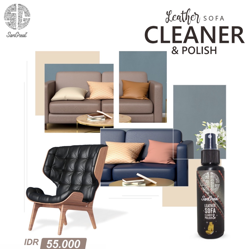 Pembersih Pengkilap jok mobil sofa kulit, leather sofa cleaner &amp; polish