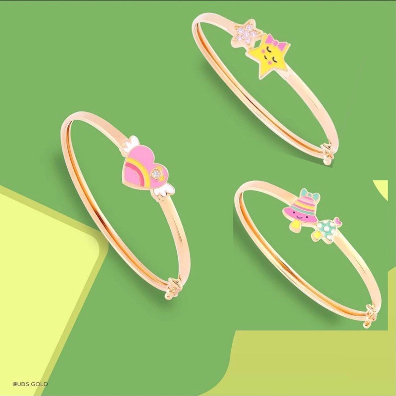 Gelang Bangle Anak Susan UBS: Bintang, Love, Jamur