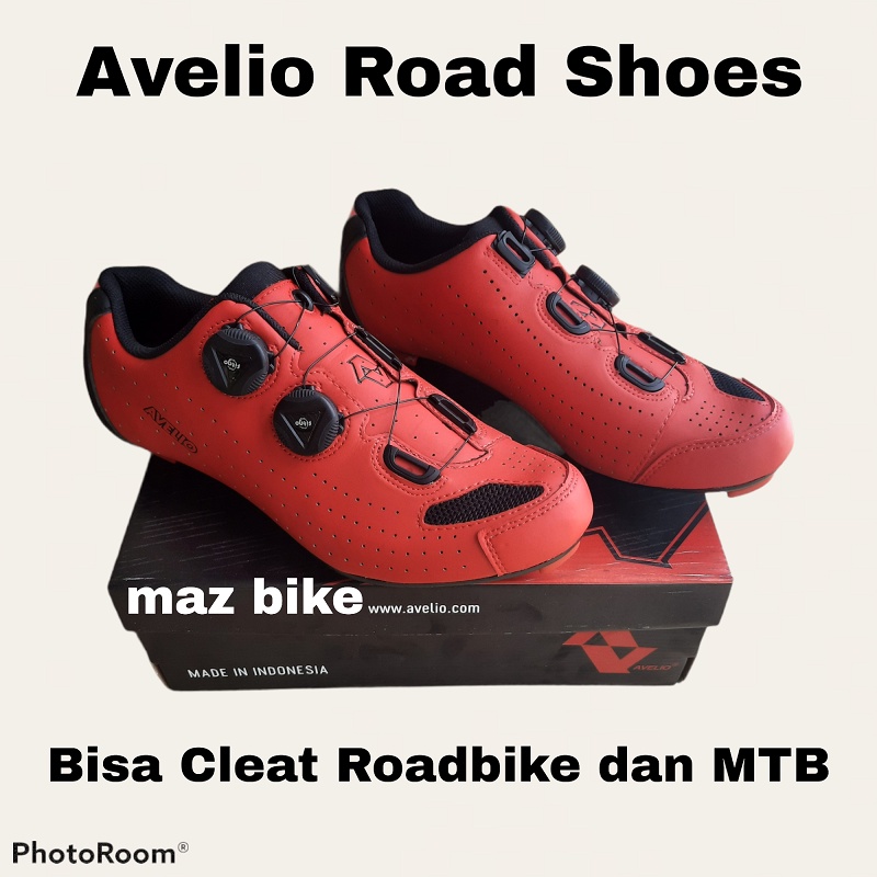 Sepatu Cleat Avelio Roadbike Cleat Road Bike Merah