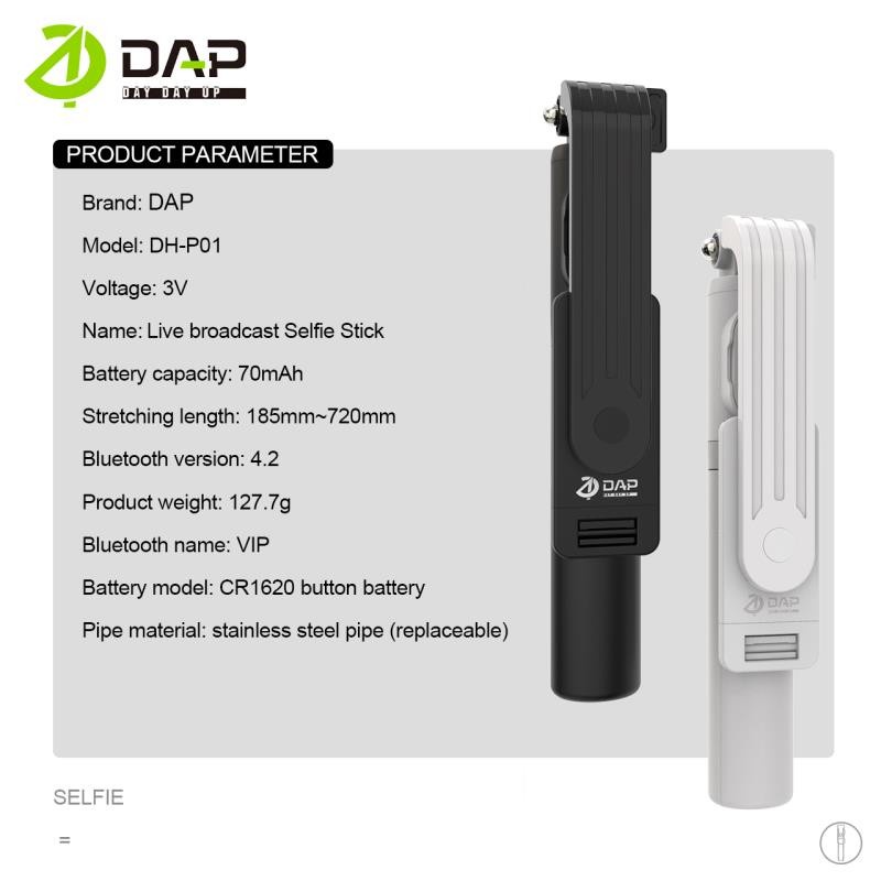 Tongsis Bluetooth DAP DH-P01 Selfie Stick Bluetooth Tripod 3 In 1