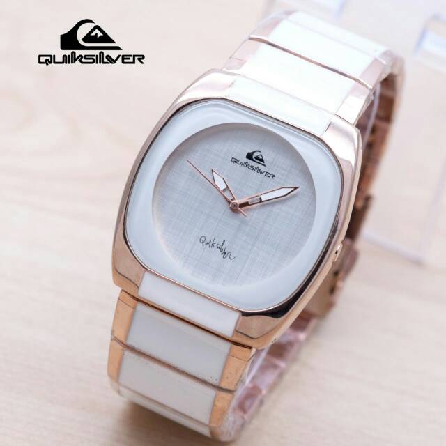 JAM TANGAN WANITA QUIKSILVER SEGI SEMI KERAMIK ROSEGOLD
