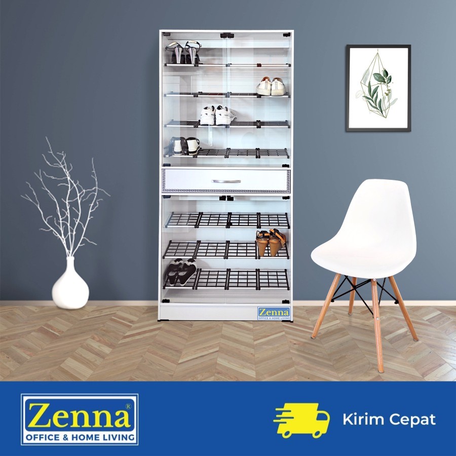 Zenna lemari sepatu 170 / lemari sepatu besar / rak sepatu tinggi