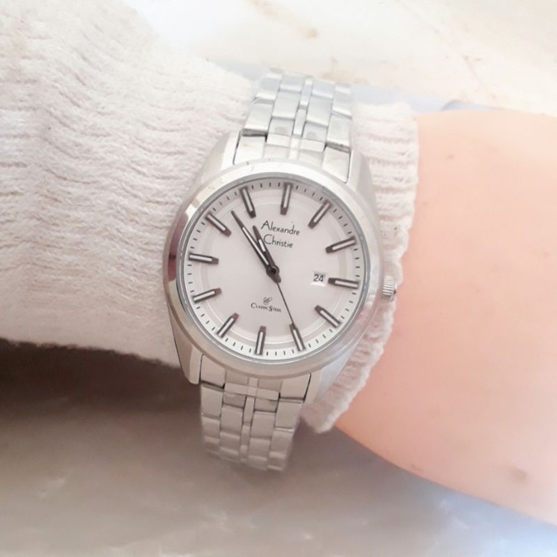 Jam Tangan Wanita Alexandre Christie Ac 8637 Ld Classic Steel Original