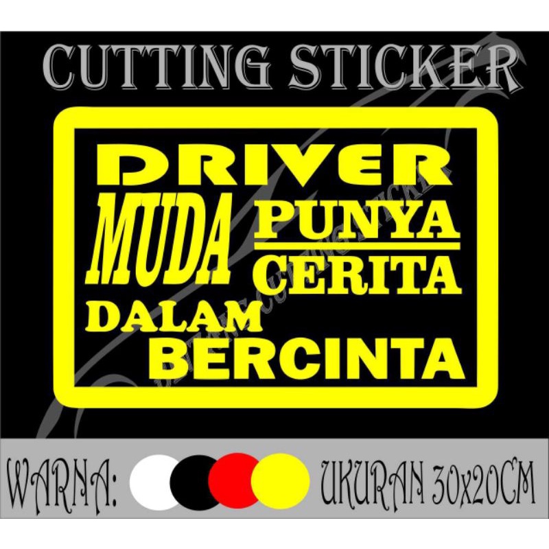 Stiker mobil Kata2 Driver Muda Stiker Kaca Mobil Body mobil Dll