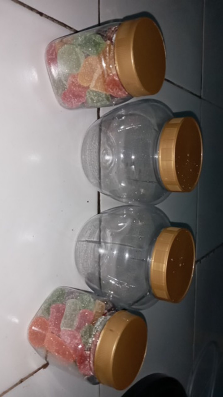 Toples Jar Plastik Tebal  210ml Untuk Selai Permen Jelly Coklat Kotak Murah Bagus Tebal Unik Lebaran
