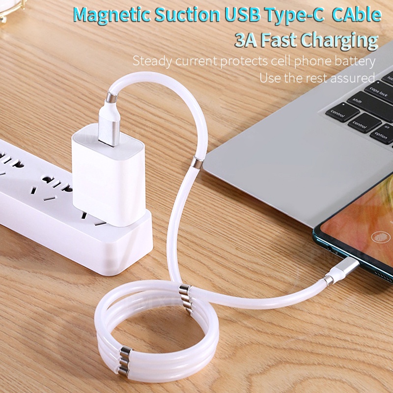 Kabel Data / Charger Micro USB / Type c Magnetik Bahan TPE Panjang 1M Untuk Android / iPhone