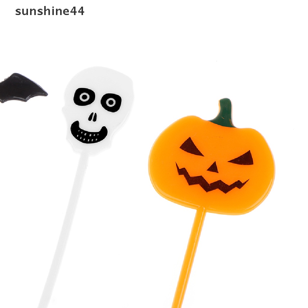 Sunshine 10Pcs Tusuk Gigi Desain Kartun Halloween Untuk Anak