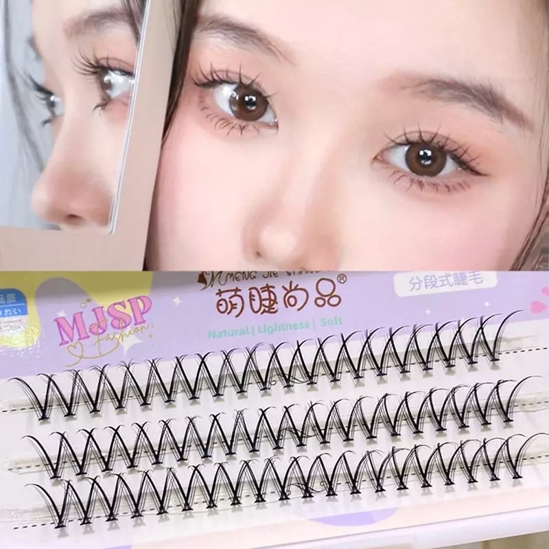 FAIRY DOLLY LASHES - DOUYIN MAKEUP V Shape Segmented Type  False Eyelashes Natural Simulation Grafting Single Cluster Eyelashes Makeup Beauty Tools