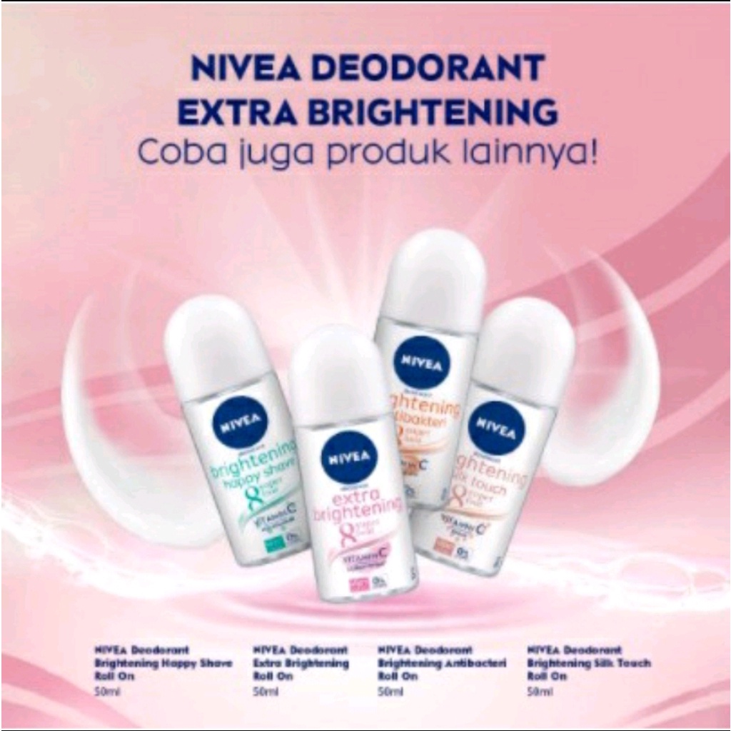 NIVEA Deodorant Roll On Women Pearl &amp; Beauty // Hijab Soft // Black &amp; White // Extra Brightening 50ml