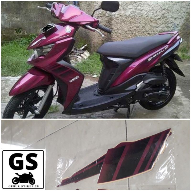 STRIPING STIKER LIS BODY MOTOR YAMAHA MIO SOUL GT 2012 UNGU MAGENTA