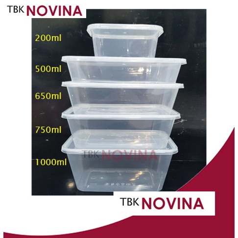 [ECER 1 pcs] Thinwall KOTAK food container box tempat makan plastik kotak nasi sayur lauk buah wadah