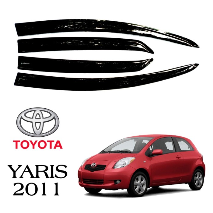 TALANG AIR MOBIL TOYOTA YARIS 2011 MODEL SLIM AKRILIK HITAM