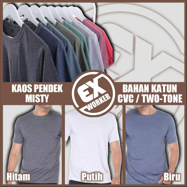 Kaos Polos Misty Katun Cvc Two Tone Shopee Indonesia