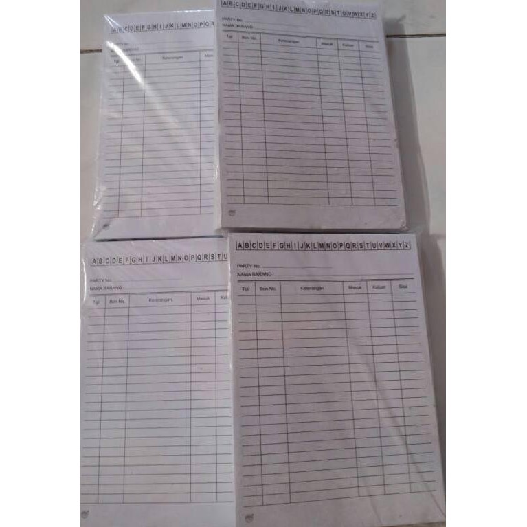 

Kartu Stok Persediaan Putih Kecil / Stock Card