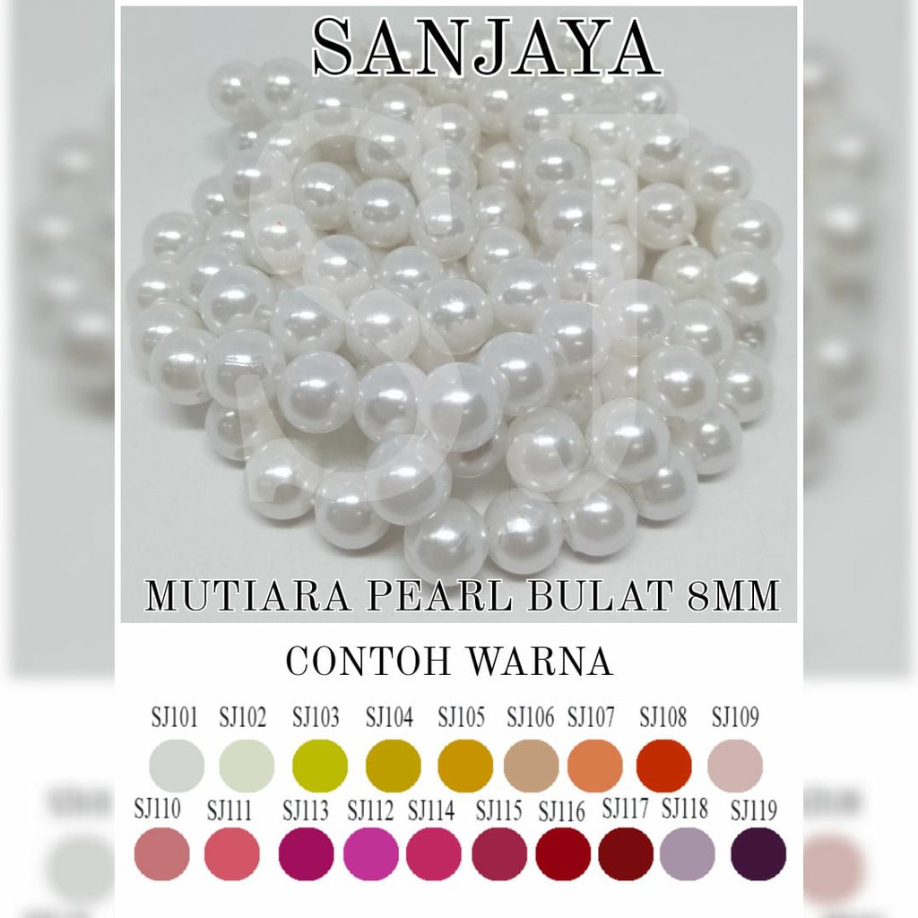 [1 Pon (450 Gram)] Manik Ringan / Mote Ringan / Mutiara Ringan Sintetis / Manik Mutiara Bulat 8Mm / Mutiara Pearl Bulat 8Mm