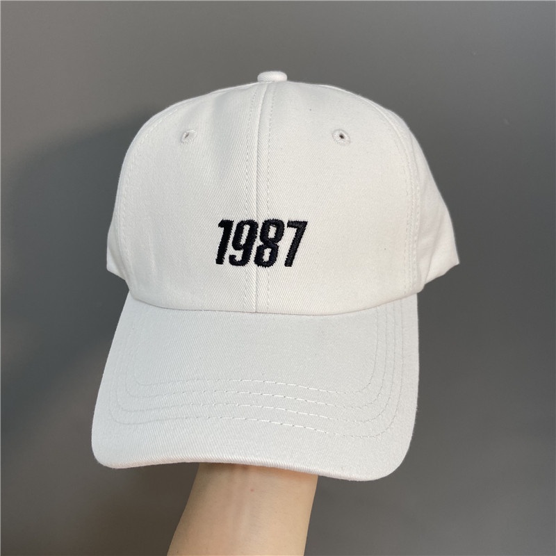 1987 Topi Baseball Casual Desain Alfabet Gaya Korea Untuk Pria / Wanita