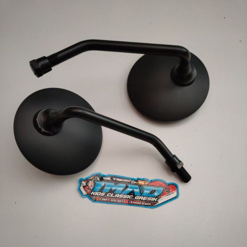 Spion bulat retro pendek hitam japstyle cb spion hitam spion japstyle