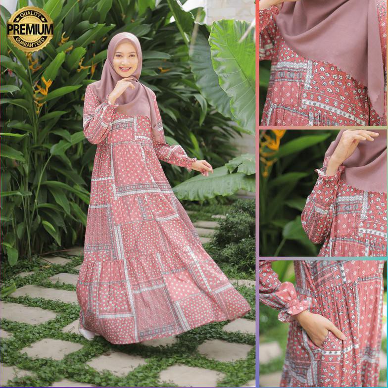 Gamis Syari Fashion Muslim Home Dress Busui Devina Pink By Wearmoura