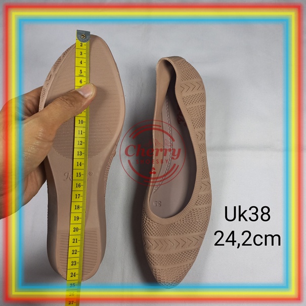 0202-3 Sepatu Jinjit 5cm Wanita Karis Wedges Jelly Shoes Cewek Sekolah Kuliah Kerja Casual