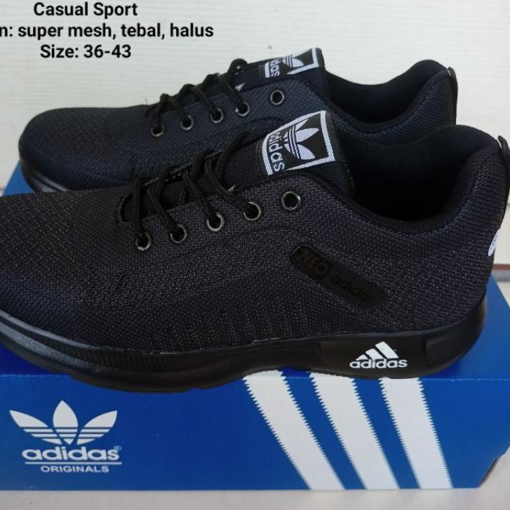 Flash Sale ✓ SEPATU SEKOLAH NEO ADIDAS  HITAM FULL POLOS PRIA WANITA / SEPATU FORMAL KERJA LAKI CEWE