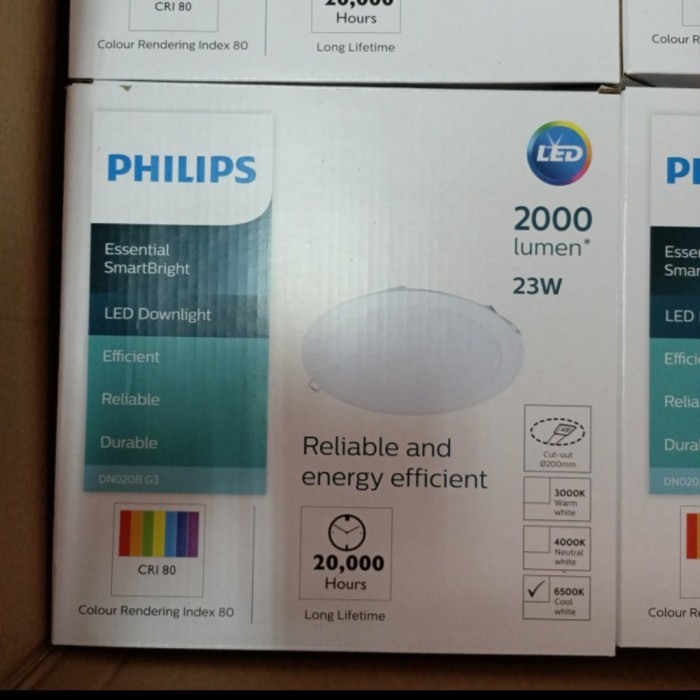 LAMPU DOWNLIGHT PANEL LED PHILIPS 24 WATT DN020B 8" - 4000K