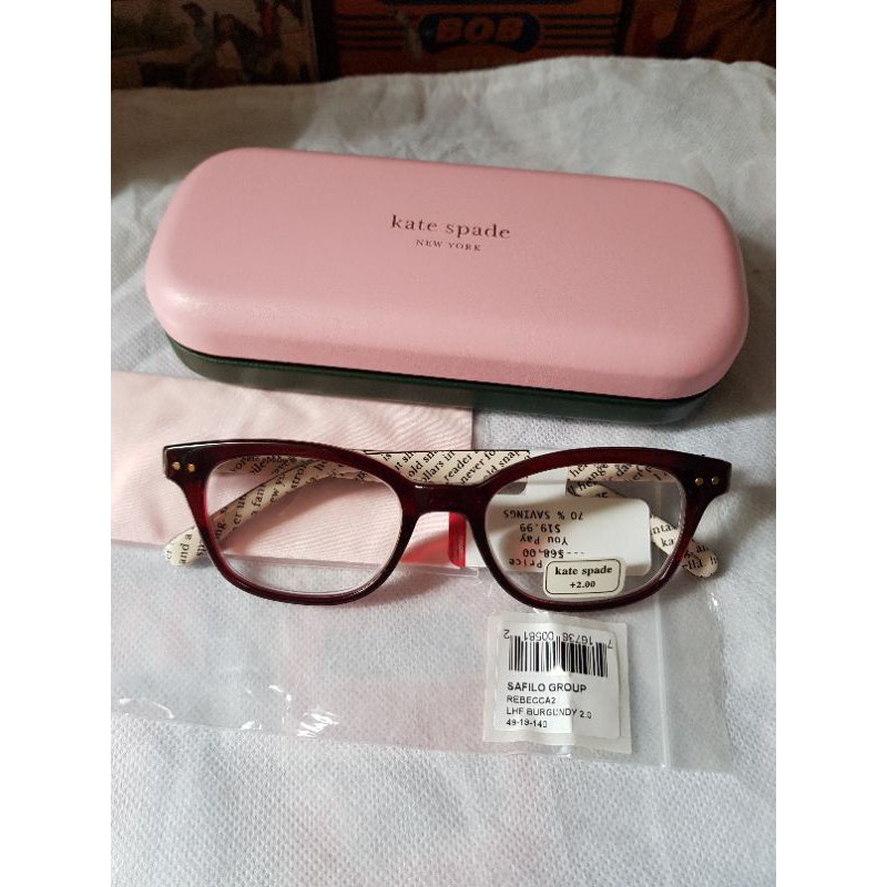 Kacamata Kate Spade Rebecca2 Burgundy terasuk Hardcase dan Lap ori KS.