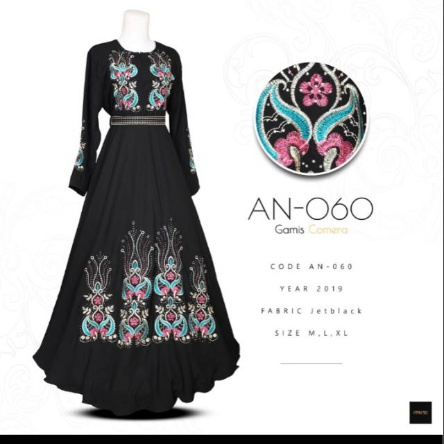 Gamis Comera KC-060 Jetblack Bordir