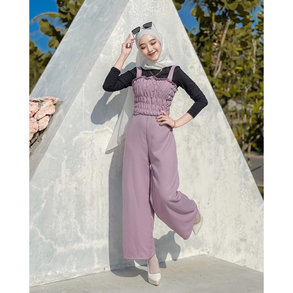 GITA SET / JUMPSUIT WANITA / SETELAN WANITA / BLOUSE LILAC / SET LILAC / SETELAN LILAC / ONE SET