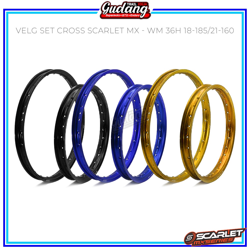 Velg Scarlet Cross Depan Belakang 18-215/21-160 36 Hole