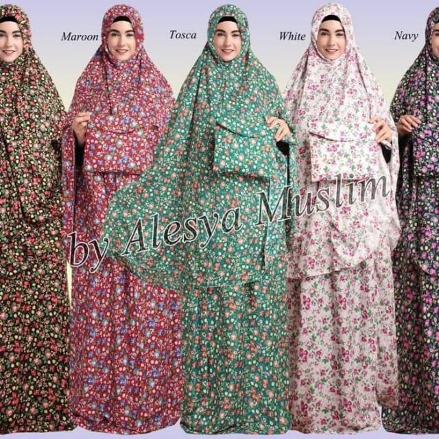 Mukena rayon flower alesya bestseller mukena rayon jumbo