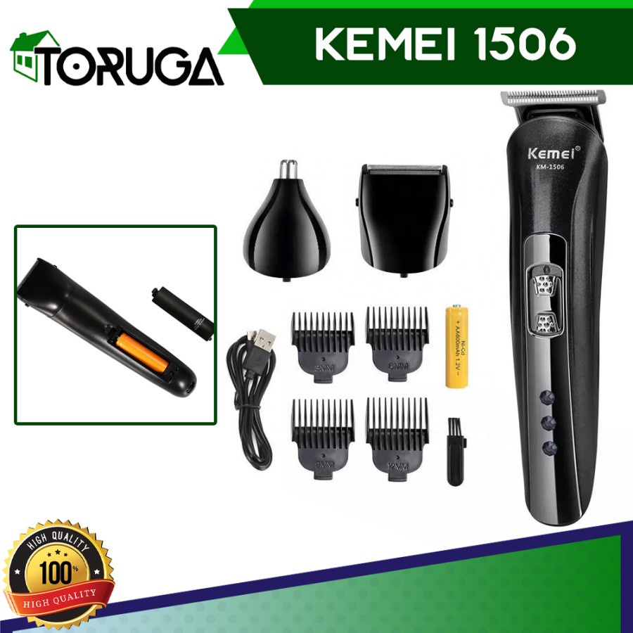 Kemei 1506 Alat Cukur 3in1 Shaver Bulu Kumis Jenggot Hidung Kuping