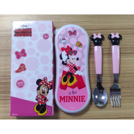 DISNEY ORIGINAL spoon fork set dengan kotak DM2361