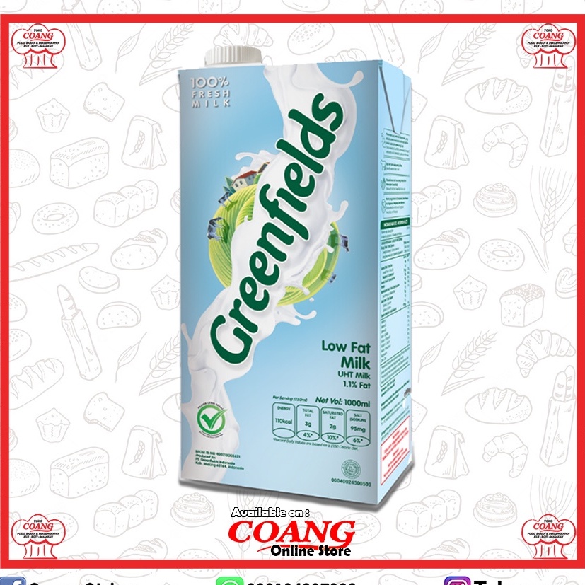 

GREENFIELDS LOW FAT 1 LITER - SUSU RENDAH LEMAK - COCOK UNTUK DIET