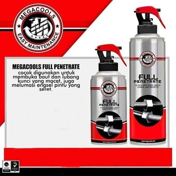 Megacools Full Penetrate / Cairan Pelumas Karat Penghilang Noda Karat