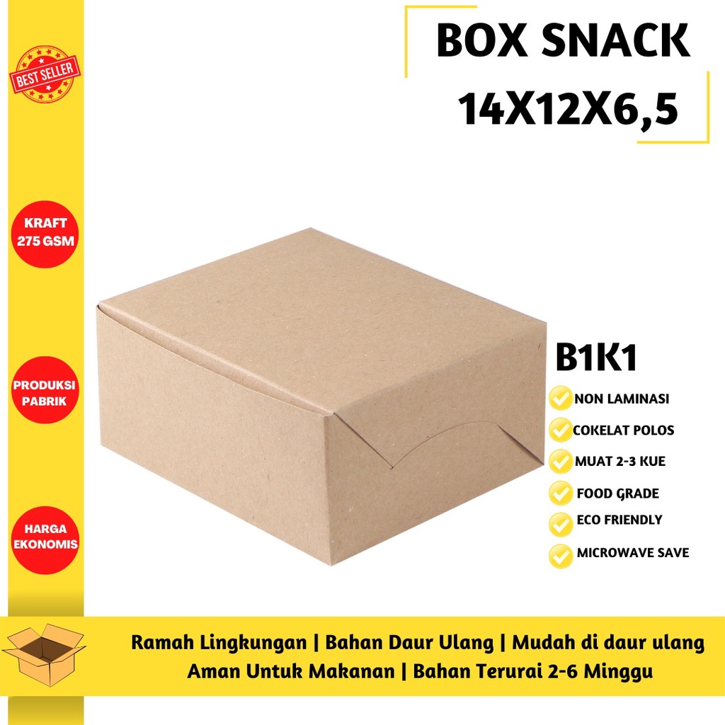 Box Snack Dus Kue Snack Box 14x12 (B1K1-14X12X6.5 Cm)