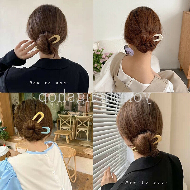 Jepit Rambut Bentuk U Warna Permen Matte Untuk Wanita